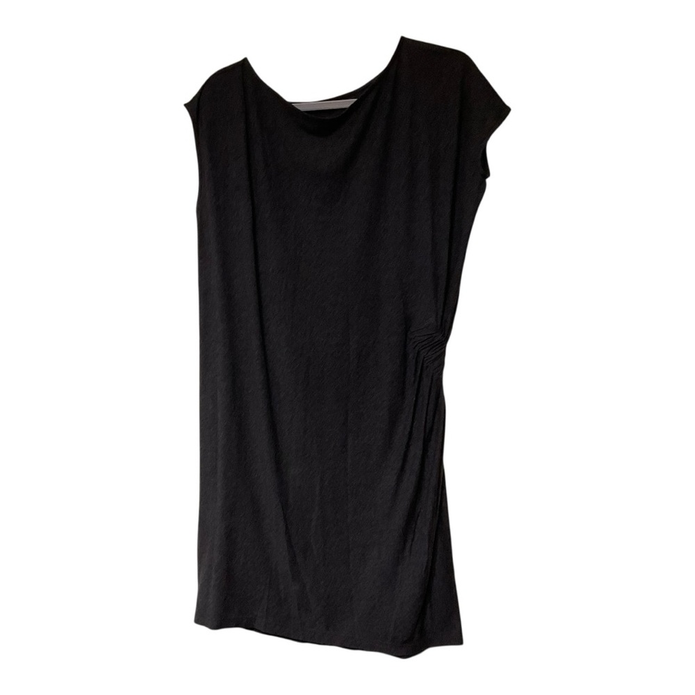 Allsaints RELIAN Jersey‎ Shirt Dress Small Side Ruched Charcoal Grey Minimalist